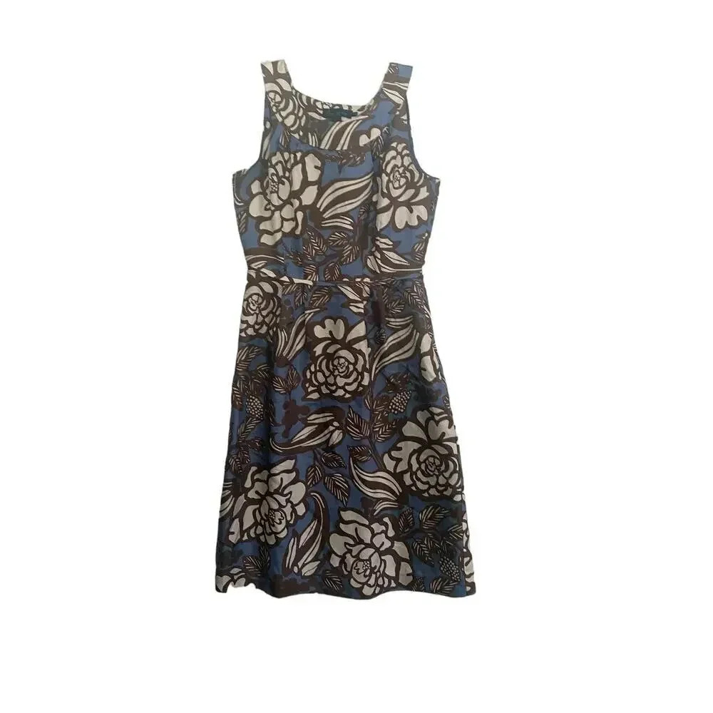 Floral Blue and White Midi Dress